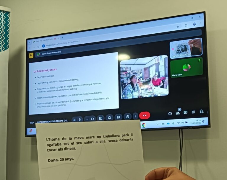 Compartimos la metodología del collage con el equipo comunitario de Guatemala
